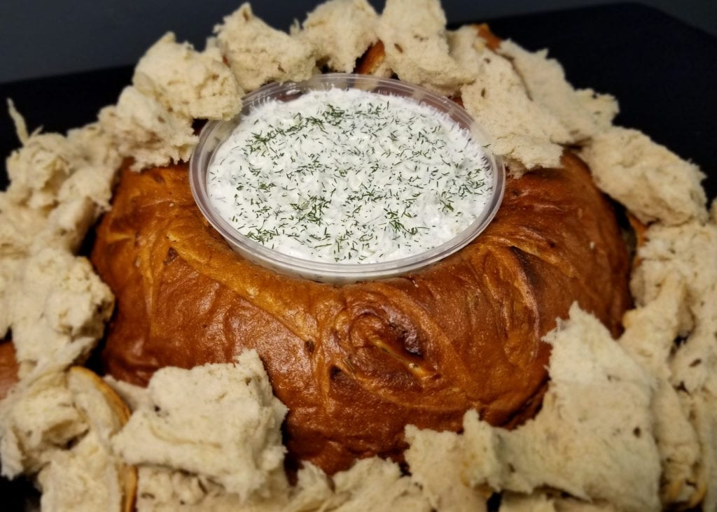 Pulled Apart Round Rye Bread with Dill Dip | KENRICK&amp;#39;S MEATS &amp; CATERING